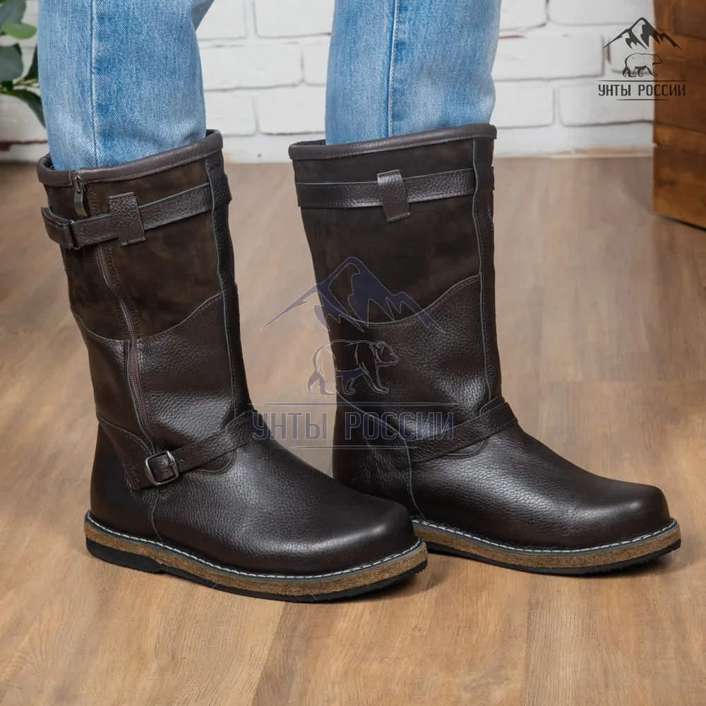 Монголки мужские натуральные на замке монгольские зимние сапоги унты