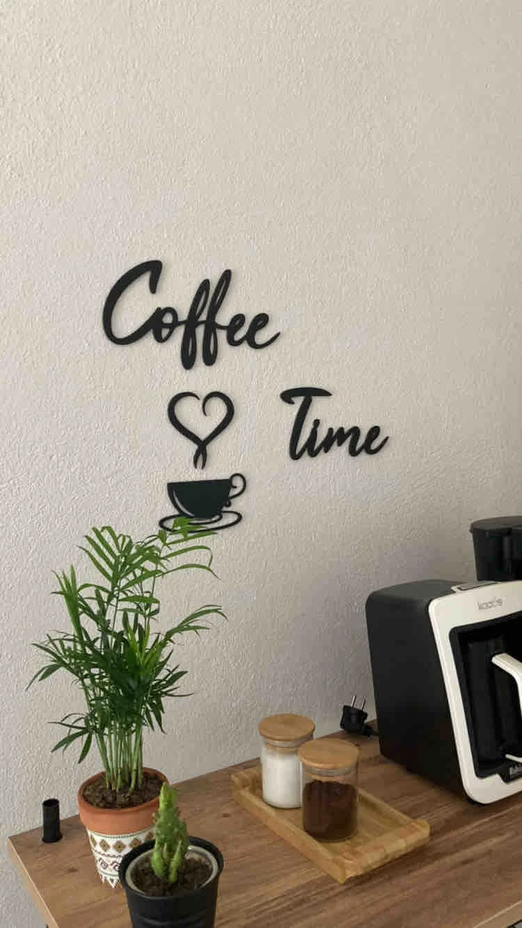 hıgh qualıty coffee tıme wooden modern coffee wall decoration frame for kitchen decor home appliances free global shipping
