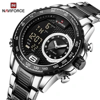 naviforce luxury watch sexy stainless steel digital sport chronograph quartz men wristwatch luminous waterproof lcd displayclock