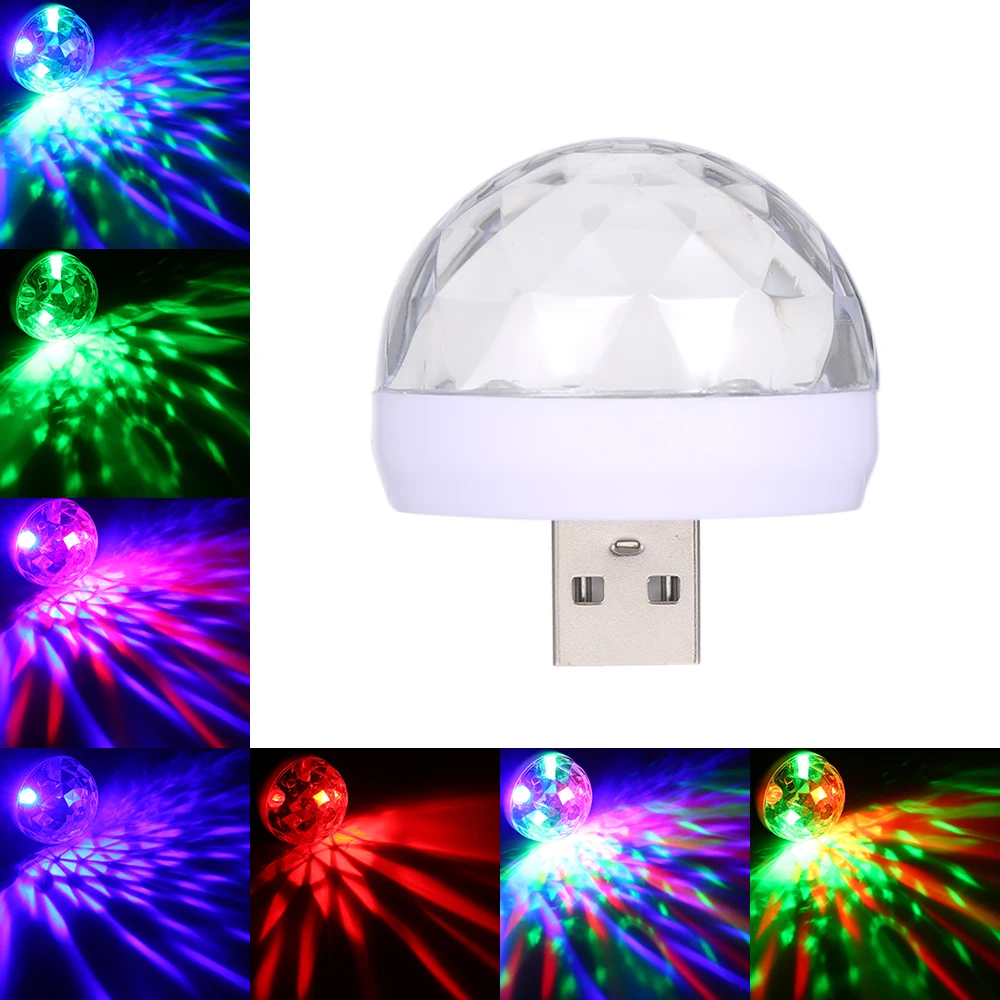 Мини USB диско-светильник светодиодный вечерние светильник s Портативный хрустальный магический шар красочный эффект сценический светильник для дома вечерние KTV год Dec - Цвет: type 1