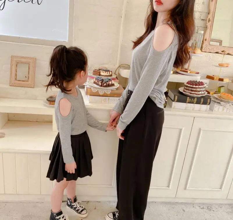 

Grils Parent-child women's Long-sleeved T-shirt Trend Tops