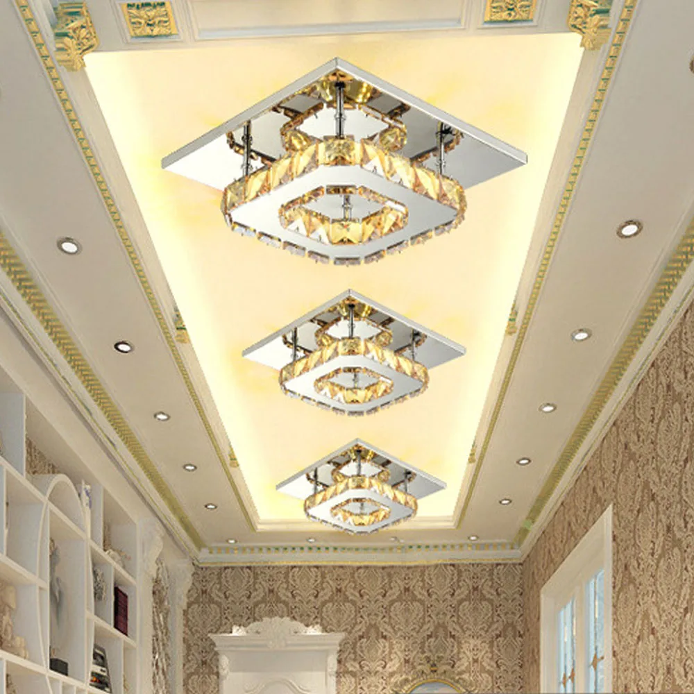 Светодиодная Хрустальная потолочная лампа K9 декоративные светильники для