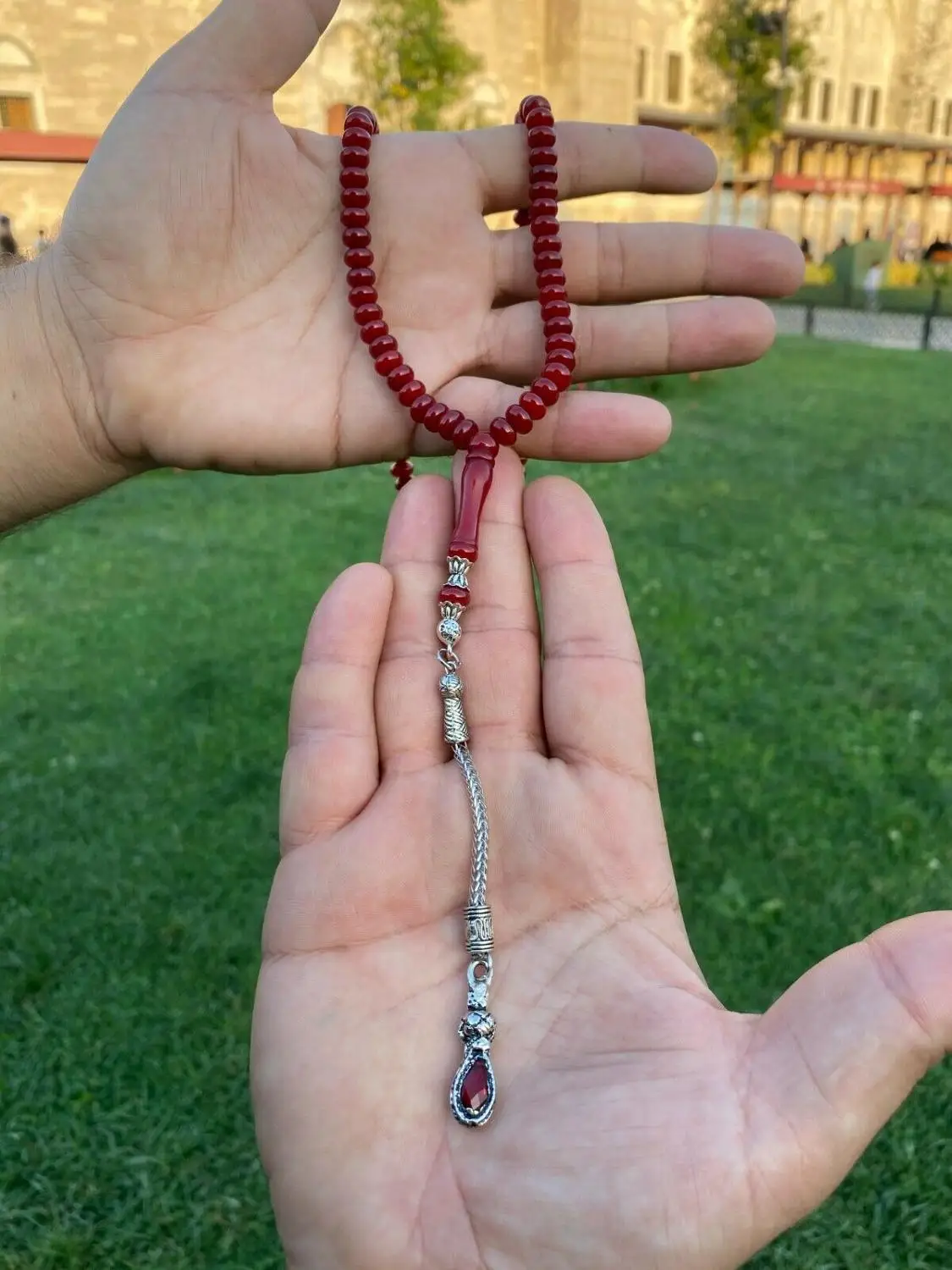 Rare Ottoman Faturan German Sandalous Misbaha Prayerbeads Rosary tasbih  99 units The Name of ALLAH