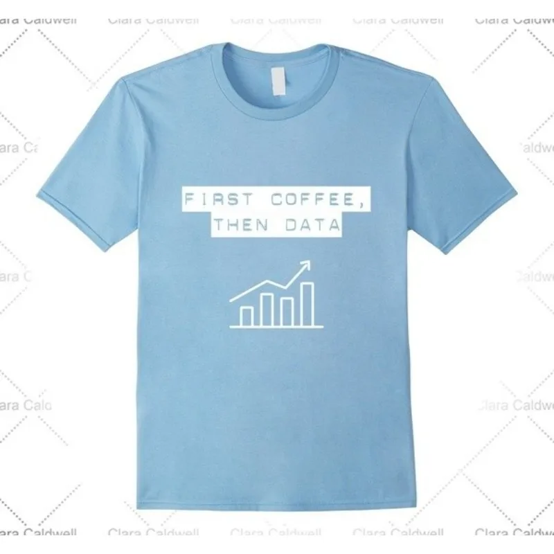 

Men's Hip Hop Style Short Sleeves Funny nerd bcba a first coffee then data T-shirt