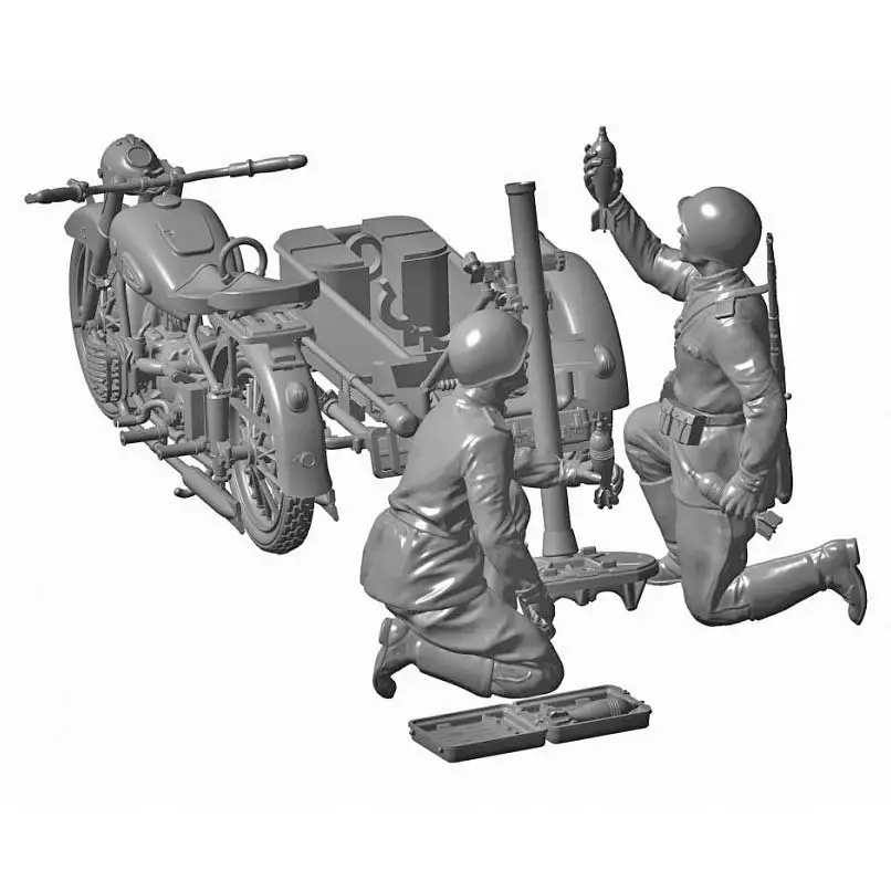 National team model &quotSoviet motorcycle м-72 with 82-мм минометом&quot Zvezda 3651 scale 1/35 plastic modelka star for assembly