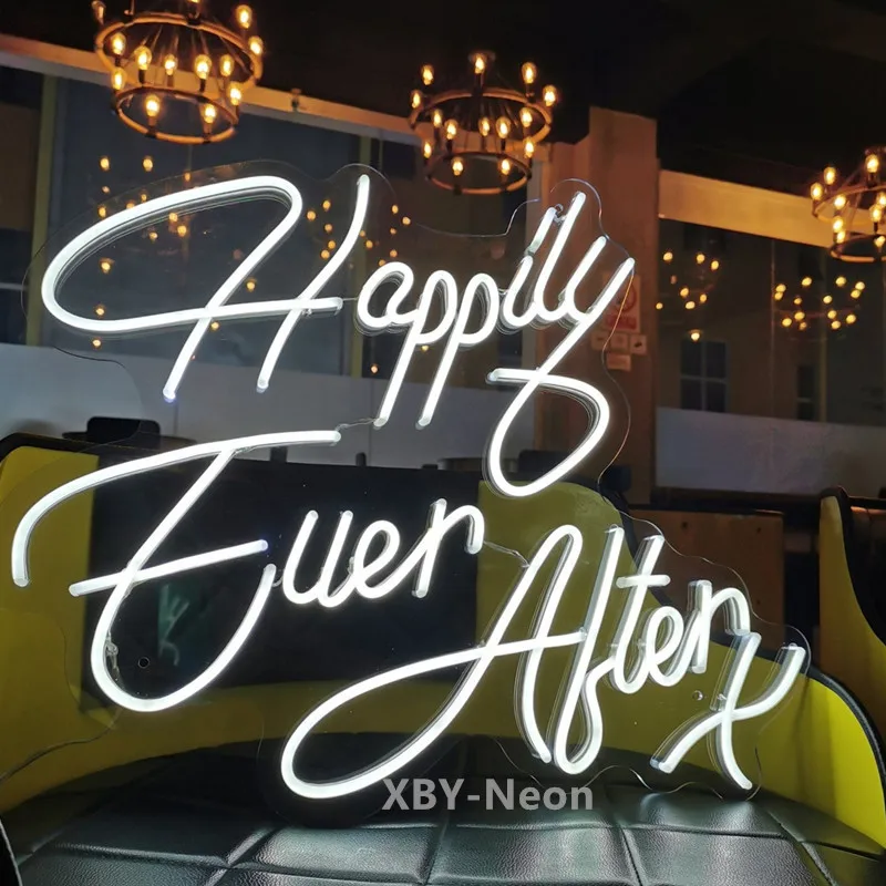 Happily Ever After X Neon Sign Custom Neon Sign LED Neon Light Wedding Sign Party Bride Shower Room Home Decor Wall Hanging Ins
