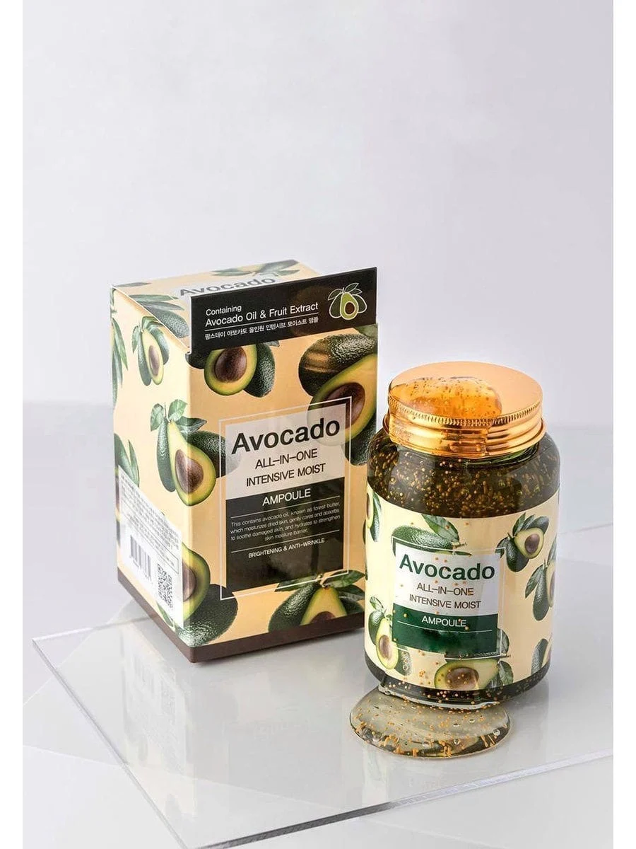FARMSTAY Сыворотка для лица с Авокадо и Гиалуроновой кислотой AVOCADO INTENSIVE MOIST AMPOULE |