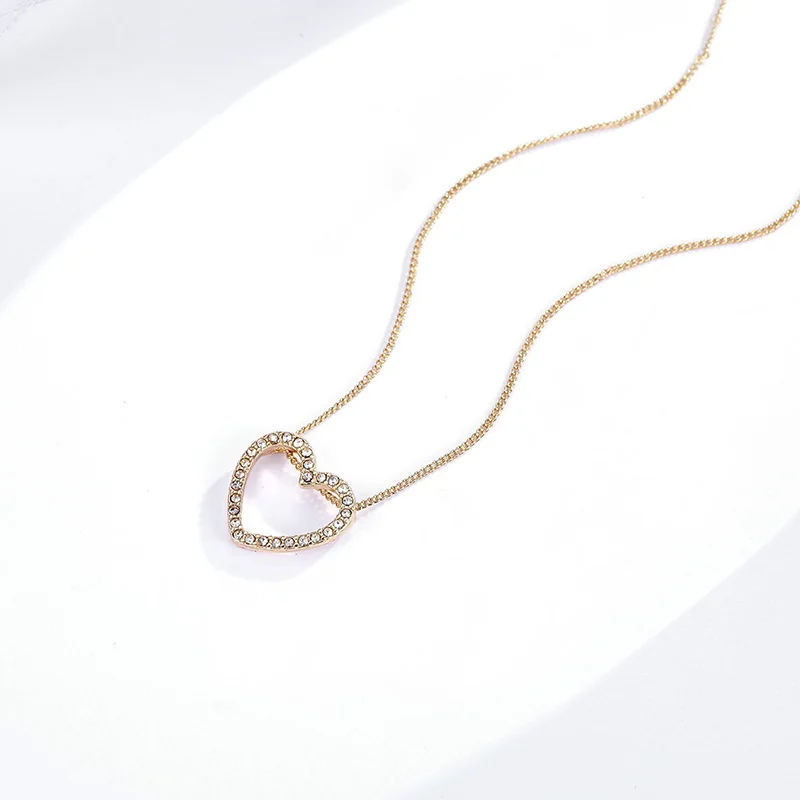 Ювелирные изделия бохо ожерелье в форме сердца Циркон Кристалл колье цепь