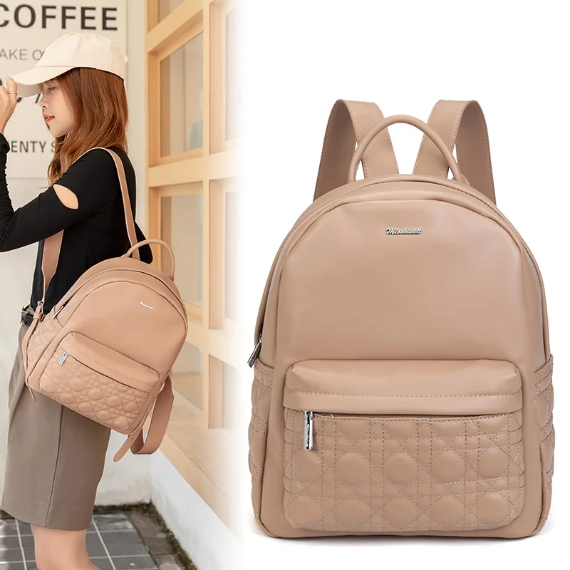 

Winter retro embroidery thread 2020 new fashion quality female backpack PU leather luxury brand designer travel female student