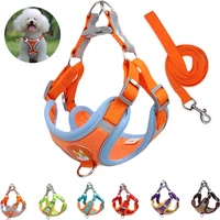 dog reflective harness and leash for small medium dogs cats luminous collar dog lead walking running leashes pet accessories