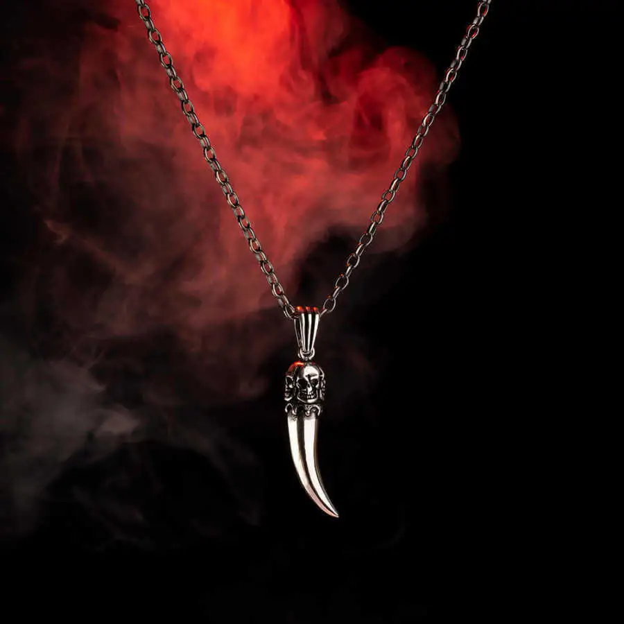 Серебряное ожерелье в форме слона с черепами (толстая цепочка) модное турецкое