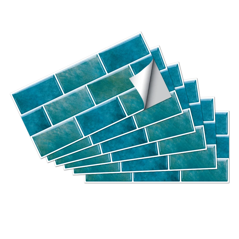 

6PCS Kitchen Backsplash Tiles Stickers Peel and Stick Durable Self Adhesive PVC Wallpaper Waterproof Wall Stickers for Bathroom