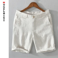 new 2021 summer mens linen shorts casual solid comfortable shorts straight button100 flax shorts bermuda asian size l8216