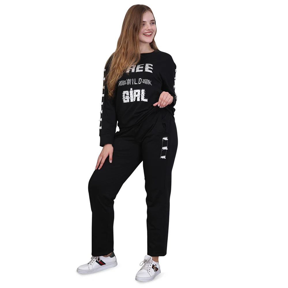 Женский спортивный костюм с принтом Hanezza размера плюс комплект из двух предметов