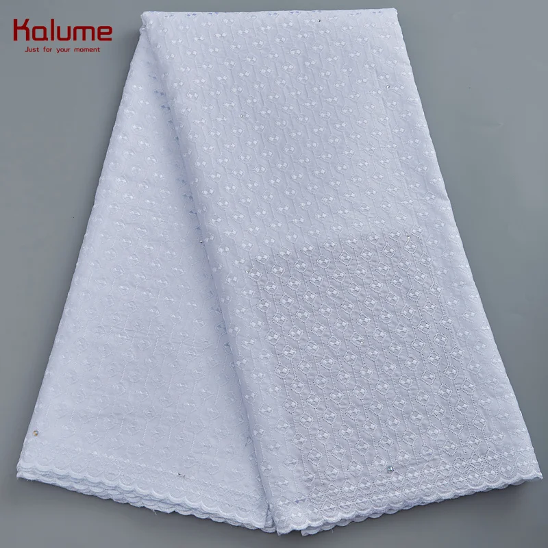 

Kalume Silky African Cotton Lace Fabric 5 Yards Voile Embroidery Nigerian Cotton Lace Fabric For Diy Sew Women Dress Cloth H2815
