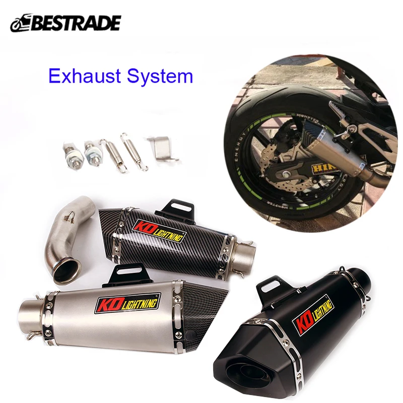 

Motorcycle Exhaust Middle Link Tube Muffler Escape Stainless Steel Slip On Modified For Duke 390 250 125 2017 2018 2019 2020
