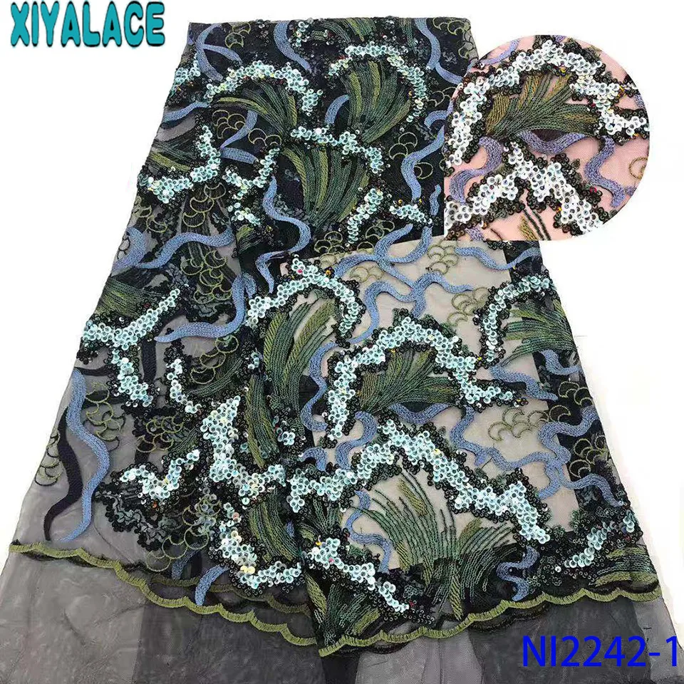 Новейшая кружевная ткань с блестками 2019 африканская кружево французская вышитая