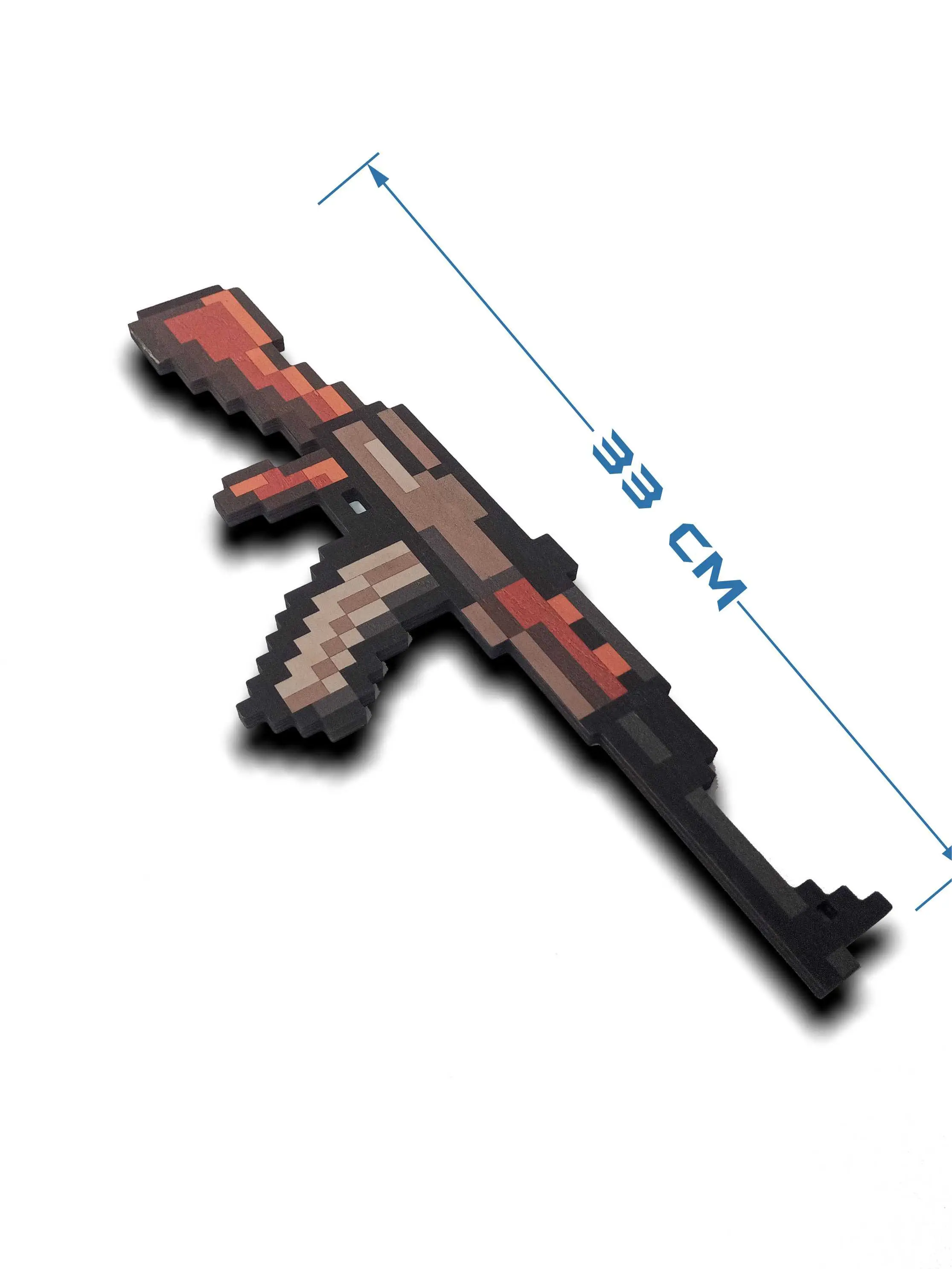 Automatic AK-47 Minecraft 33 cm wood 6mm | Toy Guns