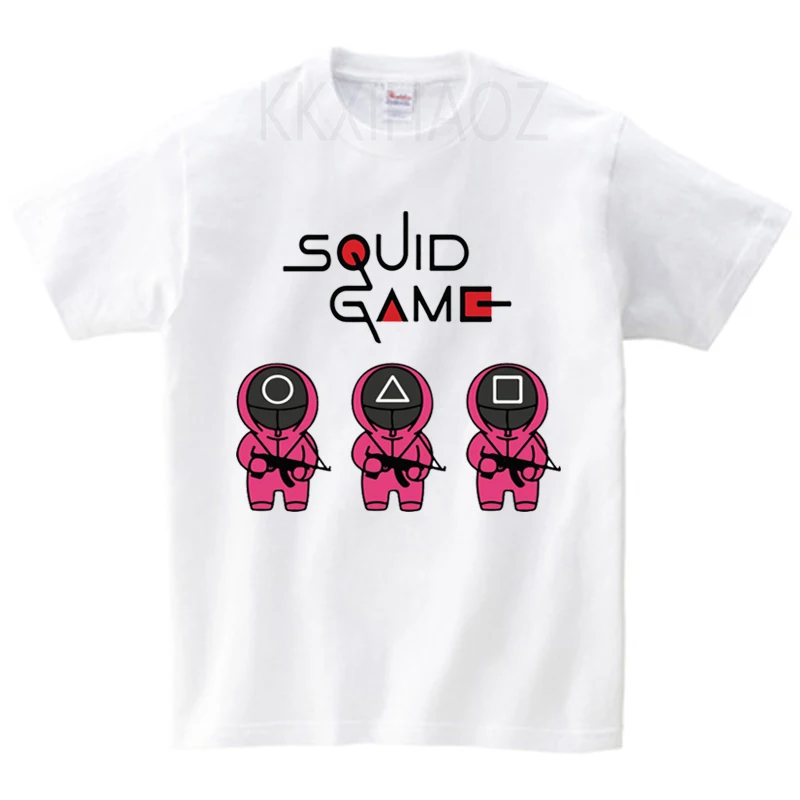 

New Korean TV Series Squid Competition Boy T-shirt Fashion O-neck Sports Casual T-shirt Girl All-match Summer Short-sleeved Top