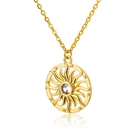 Мода 2021 Циркон Таро медальон в форме солнца ожерелье для женщин, розовые, золотые, серебряные Цвет колье из нержавеющей стали ожерелья воротник ювелирные изделия