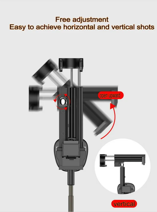 Портативная селфи палка KPHRTEK Bluetooth перезаряжаемая скрытая телефонная для iPhone Samsung