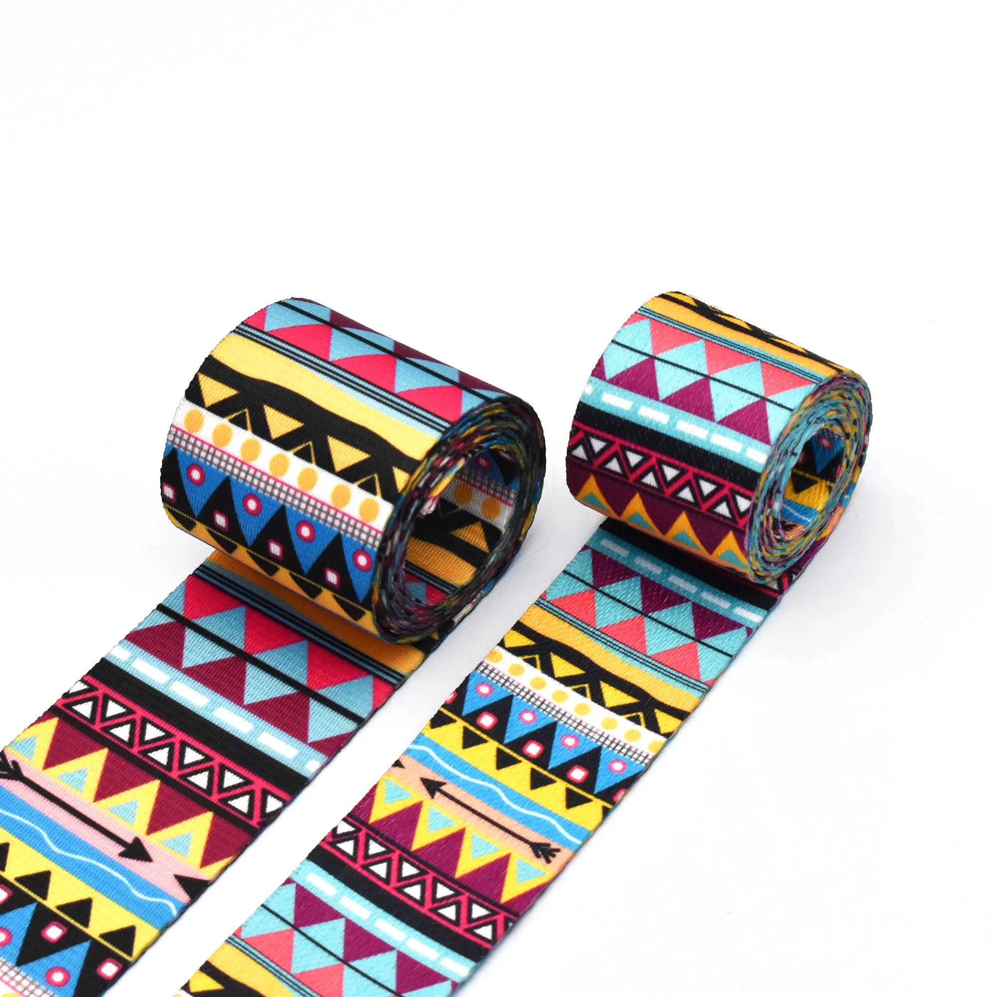 

1.5" 2"Striped Webbing Geometric Pattern Webbing Polyester Bag Strap Webbing for Sewing Belt Backpack Handbag Webbing Dog Leash