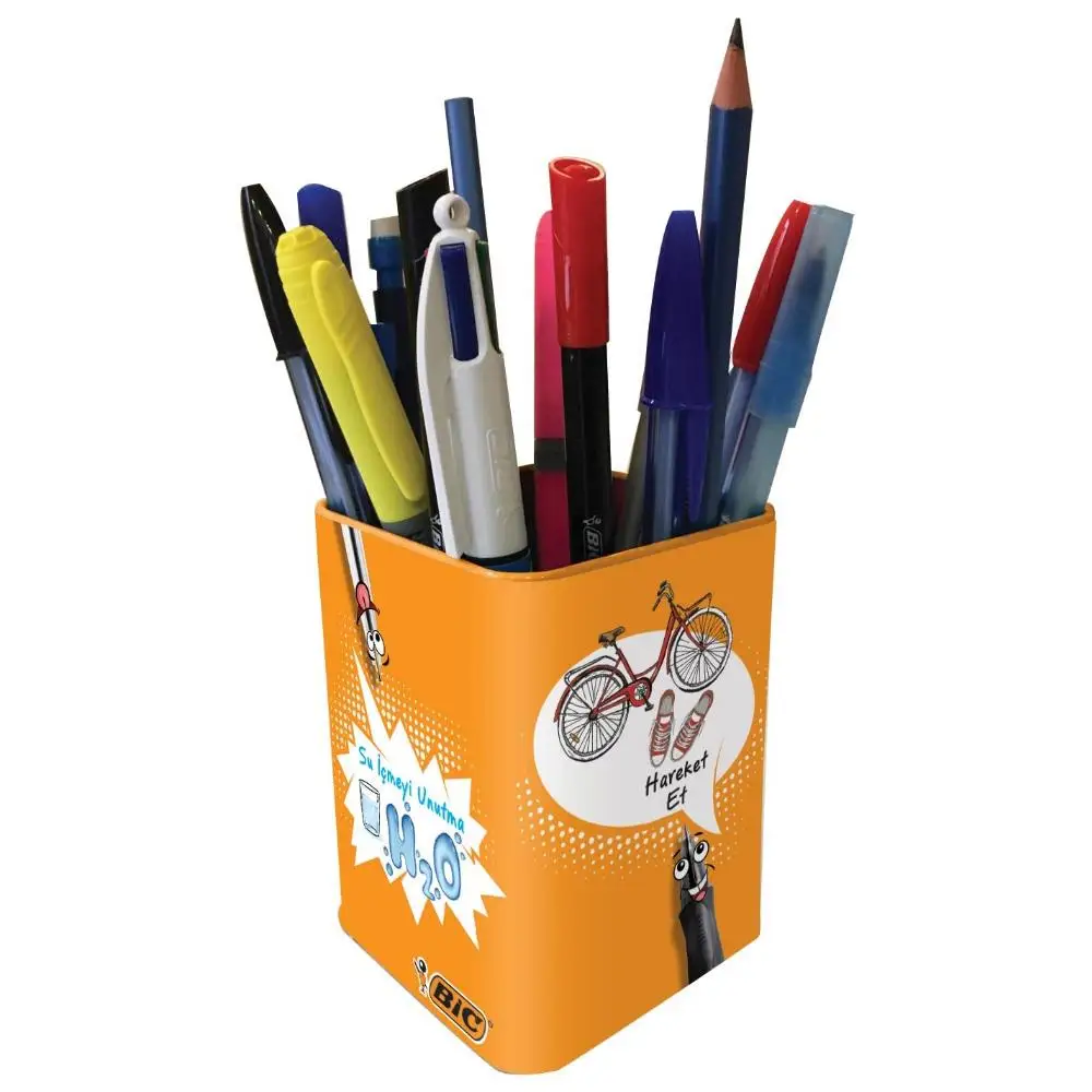 Bic Pen Home-Office Pen Holder Set 16 Piece - Mixed Color, Bic Ballpoint Pen, versatile Pen, Felt-tip Pen,Pen Holder,Highlighter