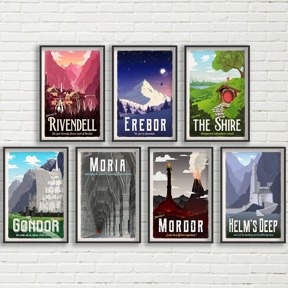 

Erebor Wall Art Canvas Painting Middle Earth Landscape Gondor Rivendell Moria Poster Pictures Travel Gift Living Room Home Decor