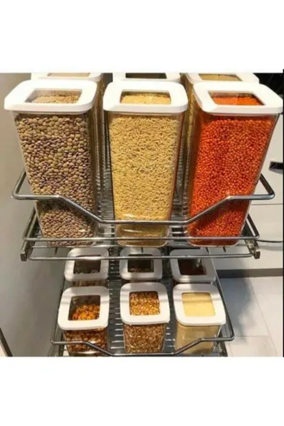 

12 Pieces High Quality Storage Box Case Food Set Vacuum Lid Organizer Kitchen Pantry Bottle Spice Legume Spaghetti Rice Cereals