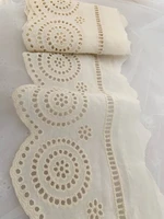 10 yards cream cotton lace trim embroidered eyelet lace trim with hollowed out floral