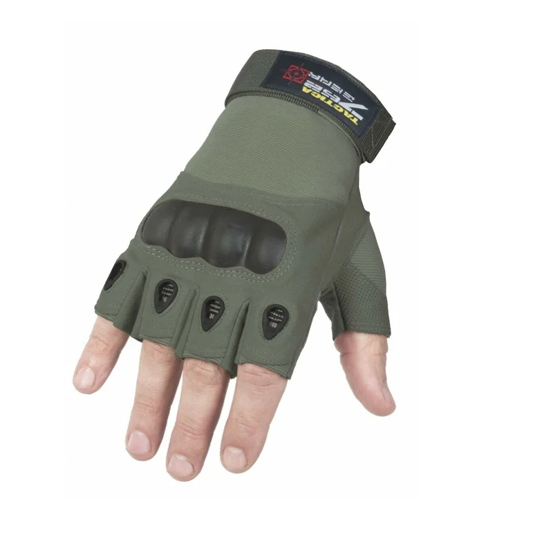 Перчатки полнопальные без пальцев мужские тактические военные с твердыми
