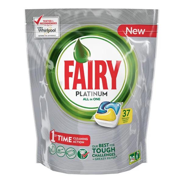 Капсулы для посудомоечной машины Fairy Platinum All in One с лимоном 37 шт. - купить по
