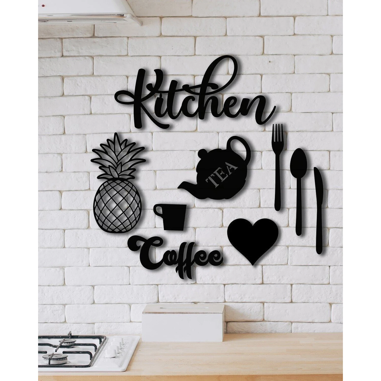 9 шт. декоративная кухонная конструкция настенное украшение вилка ложка нож