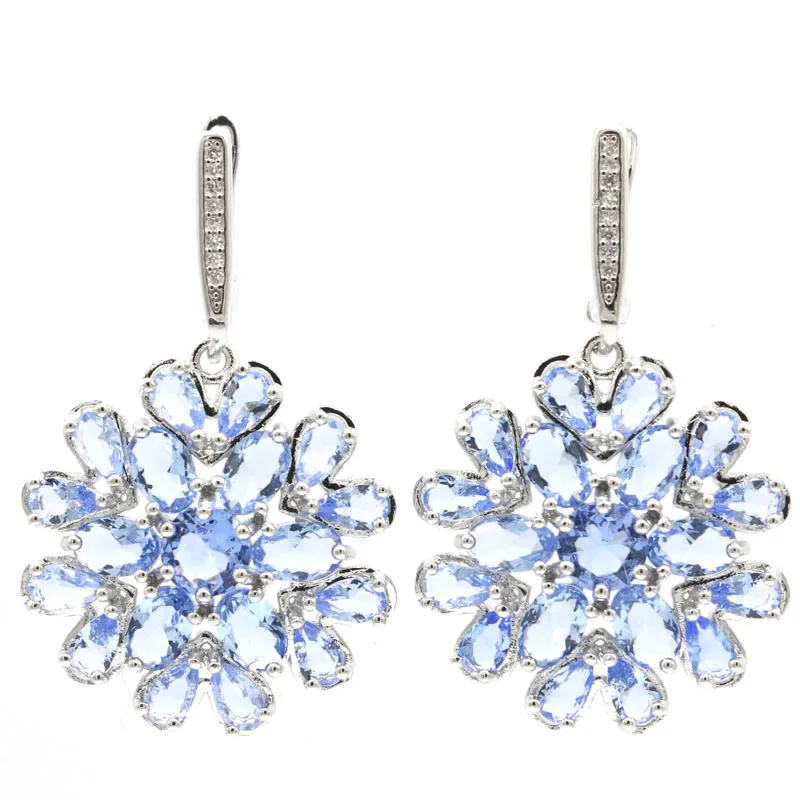 40x26 мм великолепные серьги из искусственного фиолетового танзанита с белым