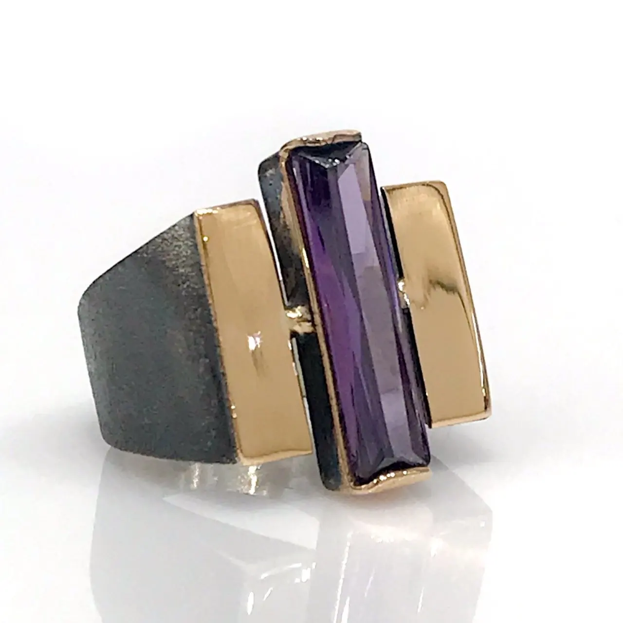 Подлинное серебряное кольцо ручной работы с аметистом|Кольца| |