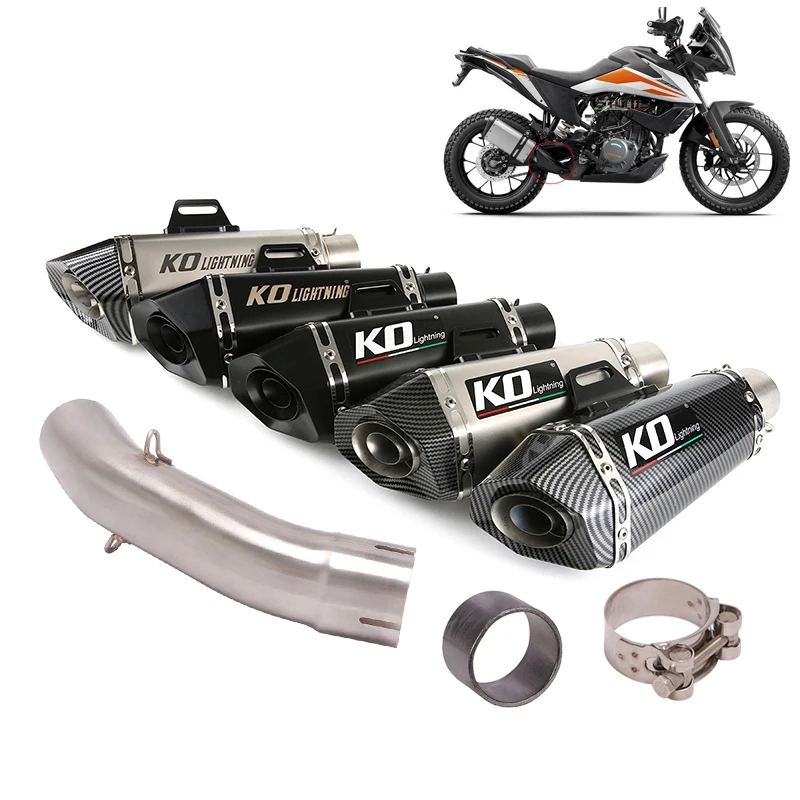 Motorcycle 51mm Exhaust Tips Silencer Mid Link Pipe Modified Slip On For Duke 125 250 390 RC390 2021 /125 250 390 ADV 2020 2021