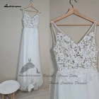 Простое Белое пляжное свадебное платье Lakshmigown, платье для невесты, 2022, свадебное платье в стиле бохо, кружевной лиф с открытой спиной