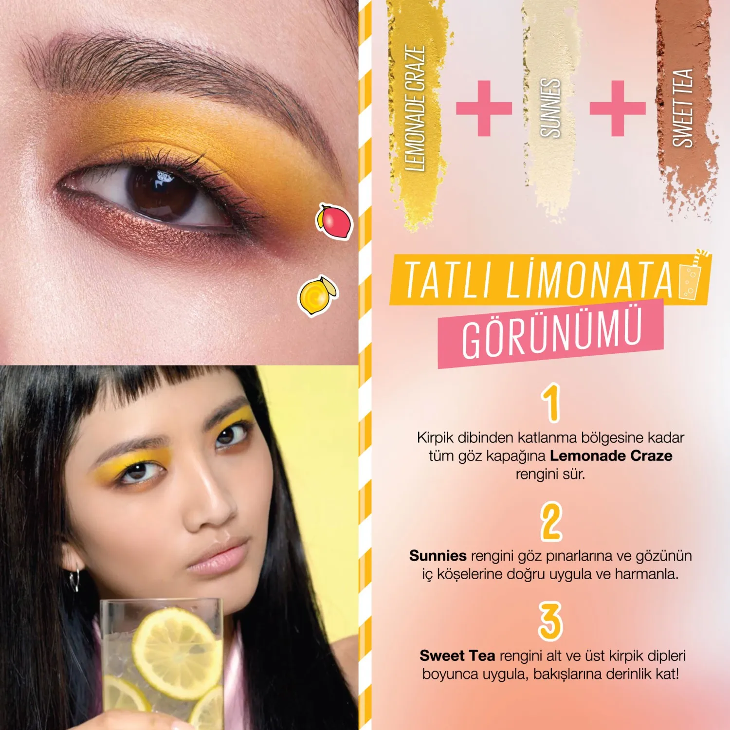 Палитра Maybelline New York Lemonade Craze | Макияж теней для век