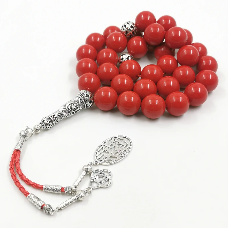 Фото Большой размер Tasbih 20 мм красные мусульманские молитвенные бусины из смолы ИД подарки Рамадан мусульманская мисбаха Арабская идентификация... №4