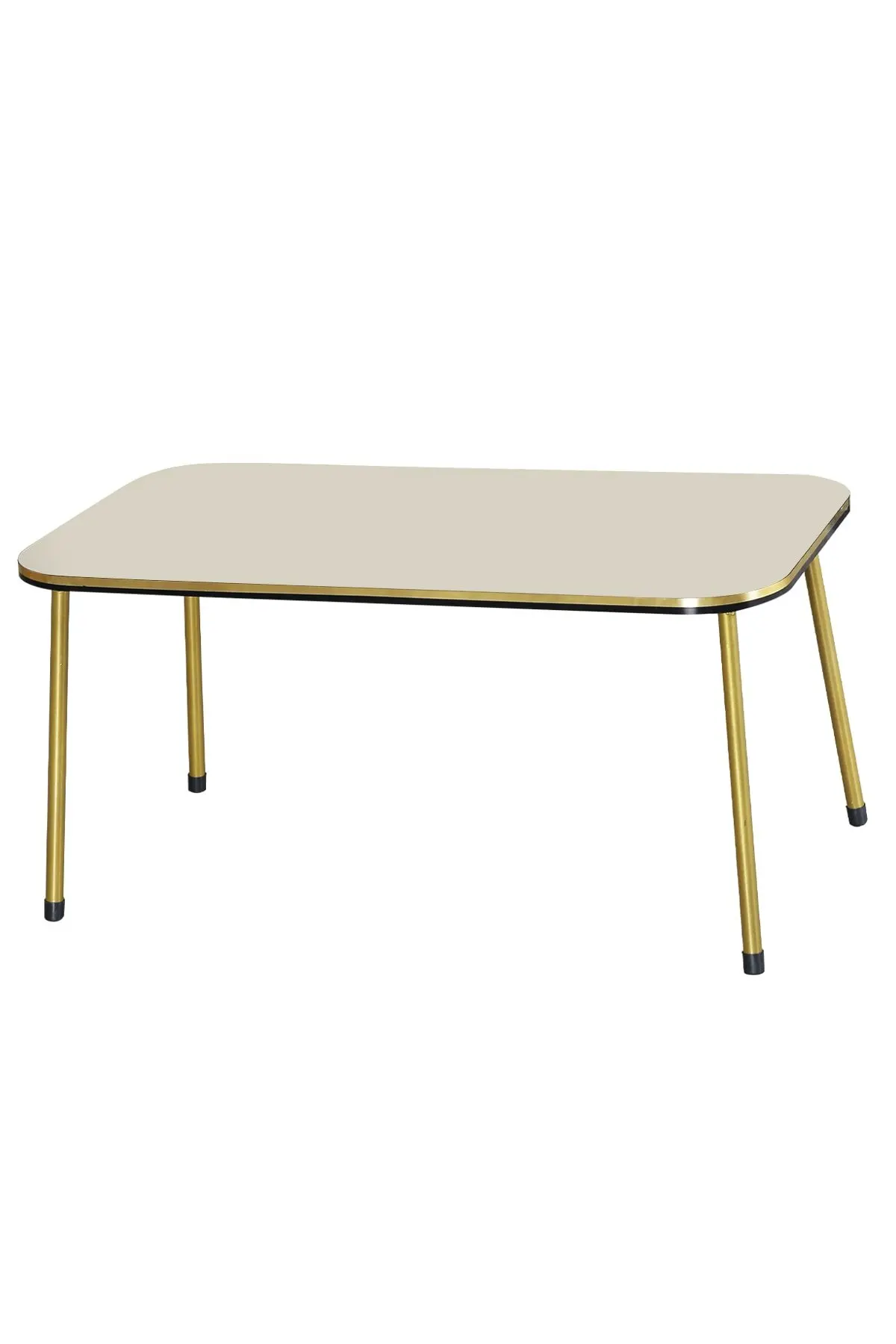 Современный центральный столик с замком металлическим носком золотистого цвета