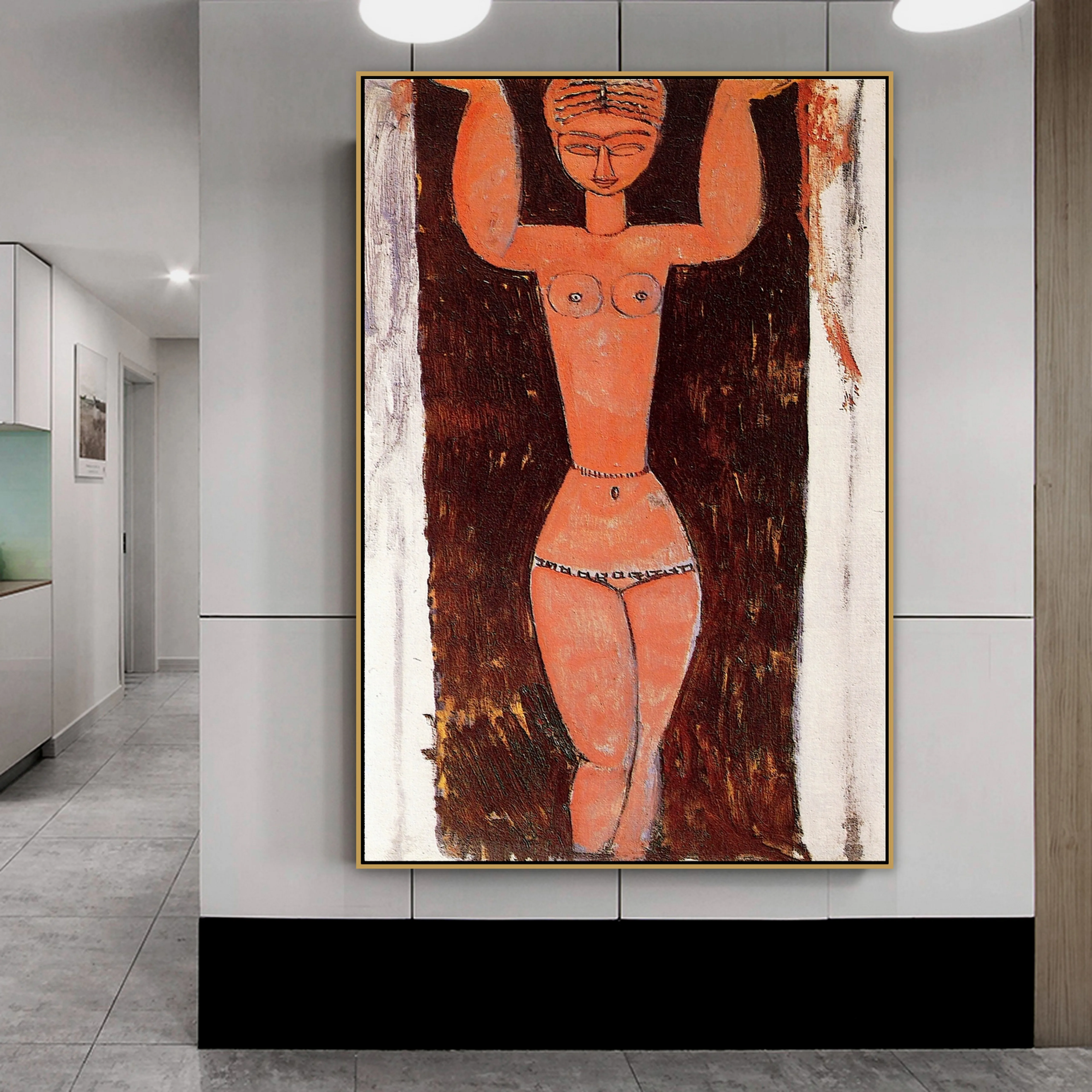 Amedeo Modigliani старый известный мастер художник стоячий Caryatid холст для гостиной