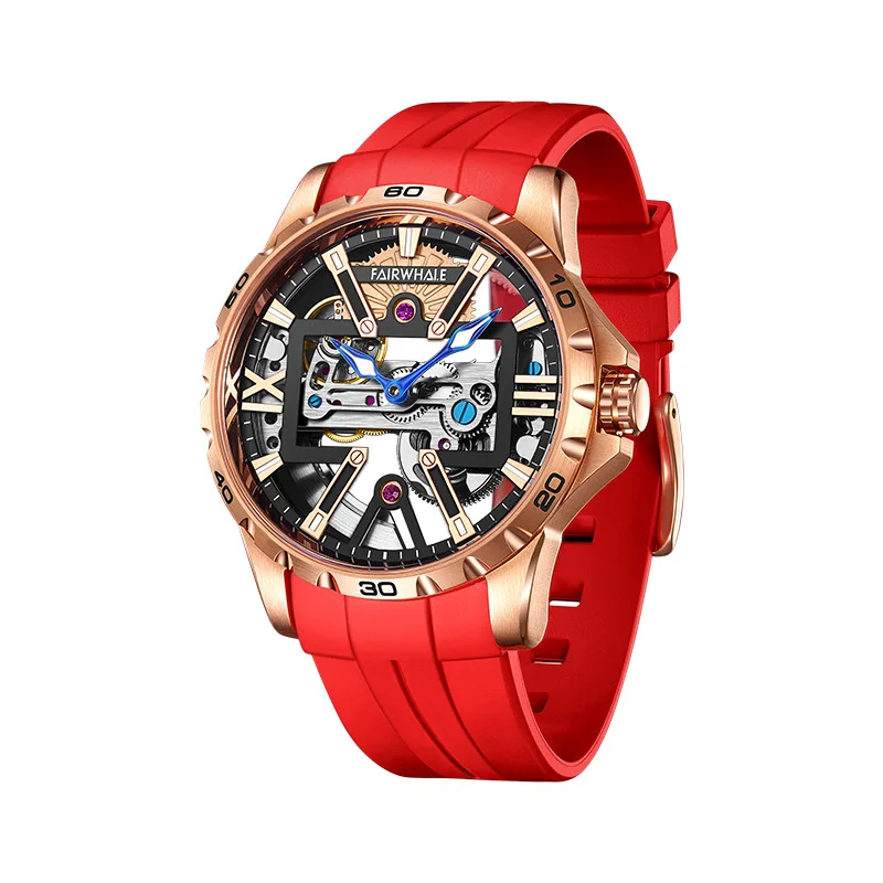 

MARK FAIRWHALE Waterproof Luminous Automatic Mechanical Watch Tourbillon Skeleton Sports Men's Watch