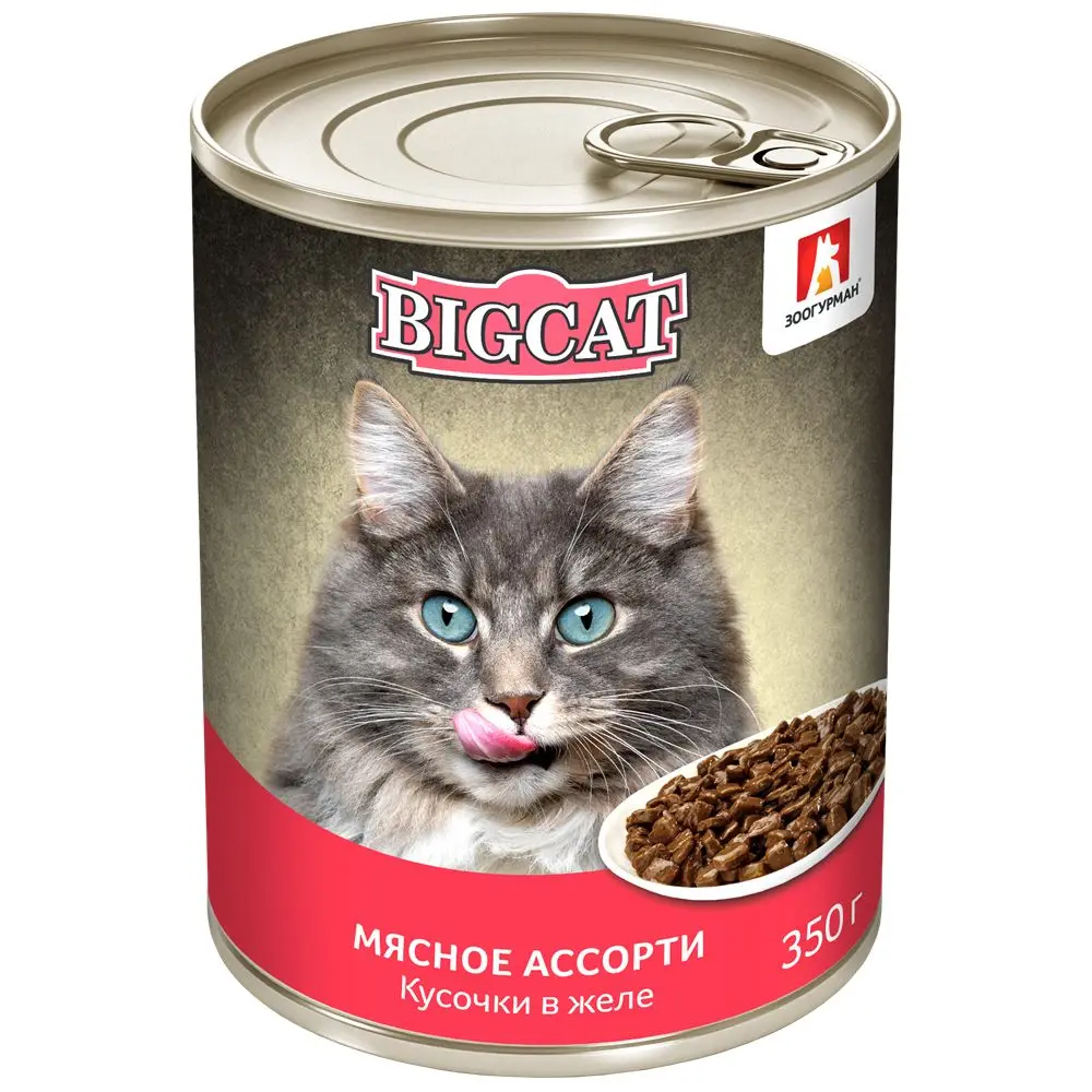 Зоогурман / Корм консервированный Big Cat для кошек 350г х 12 шт Мясное ассорти