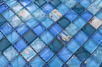 11 PCS Crystal Blue Glass Mosaic Backsplash Wall Tile JMFGT102 Mother Of Pearl Shell Bathroom Swimming Pool Tiles