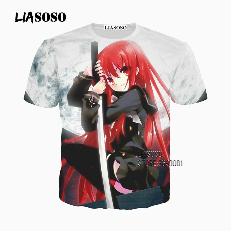 LIASOSO/Повседневная футболка унисекс с 3D принтом японского аниме Shakugan no Shana of the Blazing