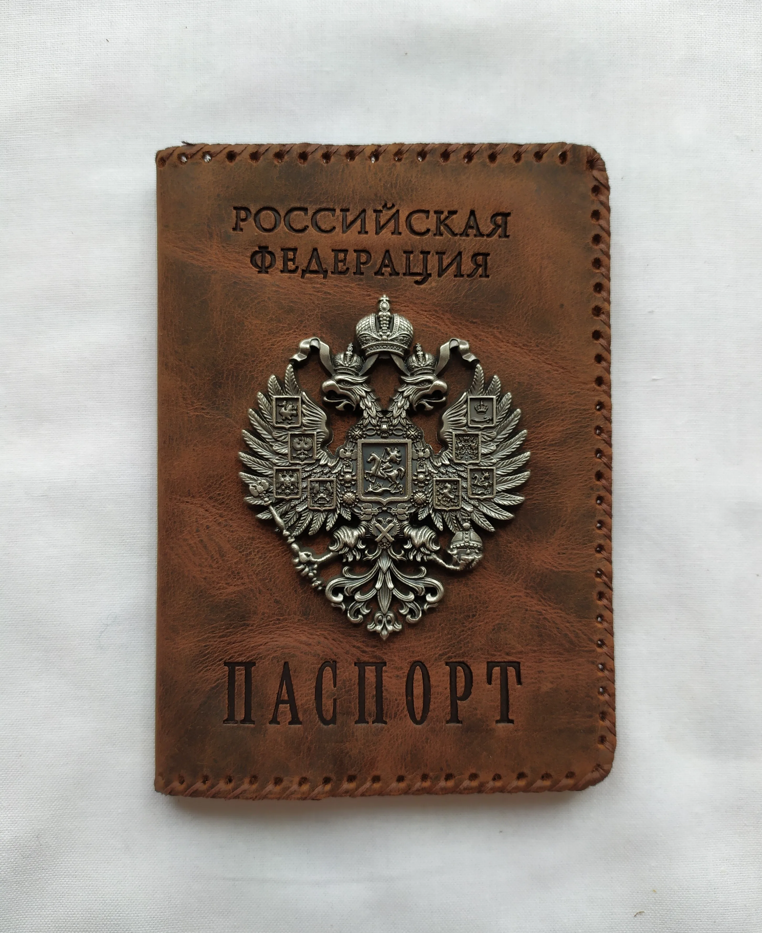 Обложка для паспорта из натуральной кожи ручной работы. Мастер России. Санкции на
