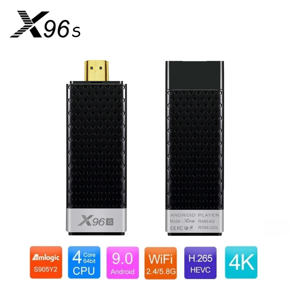 ТВ-флешка X96S X96 4K Android 9 0 4 + 32 ГБ Amlogic S905Y2 ядра Wi-Fi BT 1080P |