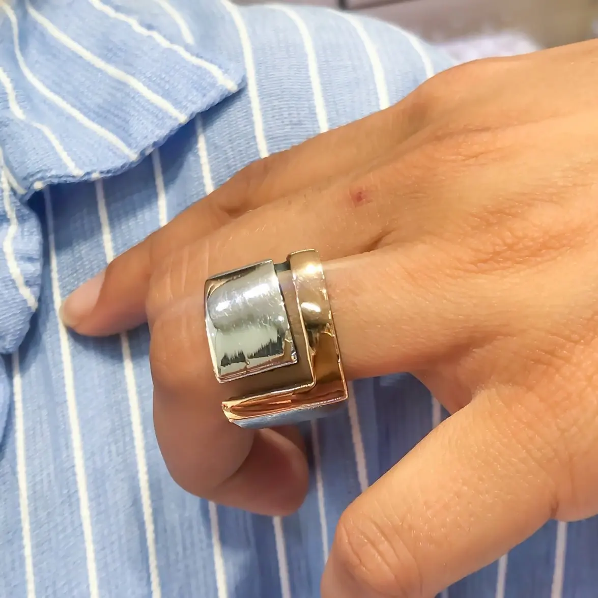 

Authentic Sterling Hand Production Special Design Silver Ring