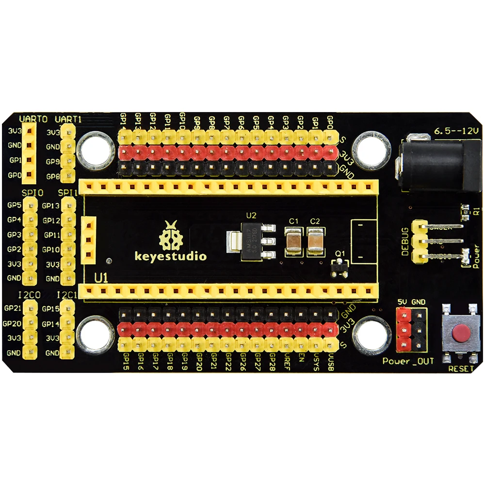 Плата расширения Keyestudio Raspberry Pi Pico IO Shield для макетной платы набор сделай сам