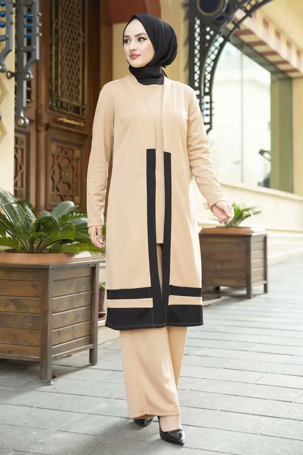 New Season Women 3 Piece Set Turkish Islamic Clothing Abaya Kaftan Dubai Arab Muslim Islamic Fashion Modest Fashion Modest